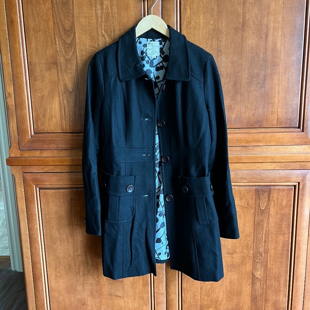 Black single breasted peacoat